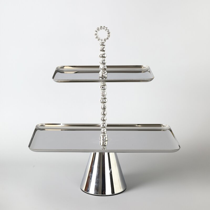 Serving Tray Manufacturer - OEM/ODM Custom Eco-Friendly 2-Tier Stainless Tray