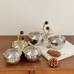 Triple Bowl Set Manufacturer - OEM/ODM Custom Luxury Stainless Steel Metal Set