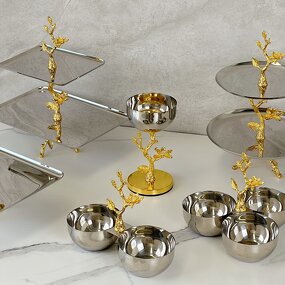 Tray Set Manufacturer - OEM/ODM Custom Arabic Style Metal Serving Tray