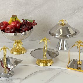 Metal Tray Set Manufacturer - OEM/ODM Custom Coconut Tree Luxury Tray