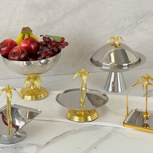 Metal Tray Set Manufacturer - OEM/ODM Custom Coconut Tree Luxury Tray