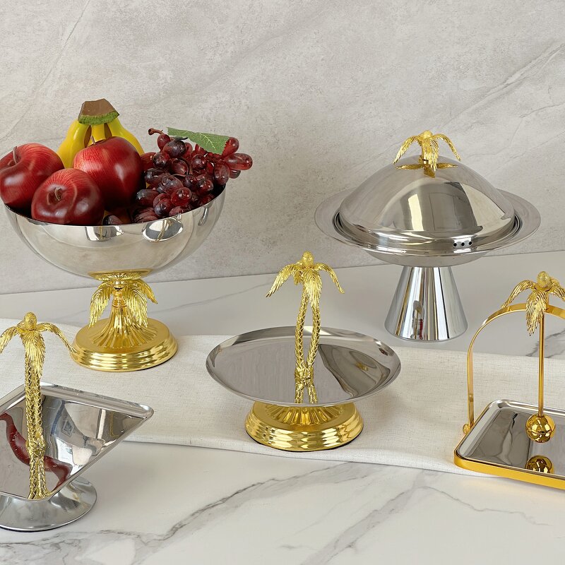 Metal Tray Set Manufacturer - OEM/ODM Custom Coconut Tree Luxury Tray