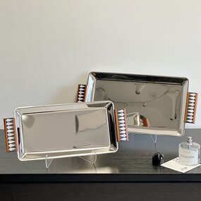 Serving Tray Set Manufacturer - OEM/ODM Custom 3-Piece Rectangular Silver Tray