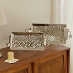 Serving Food Tray Manufacturer - OEM/ODM Custom Hammered Stainless Steel Tray