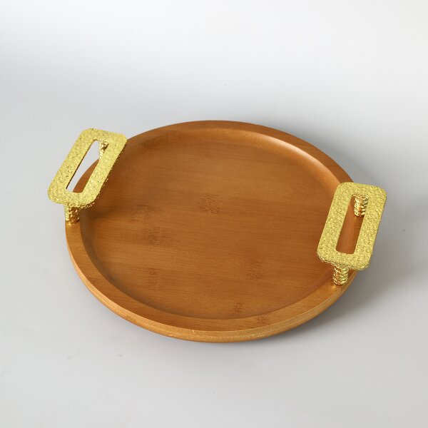 Wooden Serving Tray Manufacturer - OEM/ODM Custom Round Desktop Decorative Tray