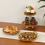 Wooden Serving Tray Manufacturer - OEM/ODM Custom Round Desktop Decorative Tray