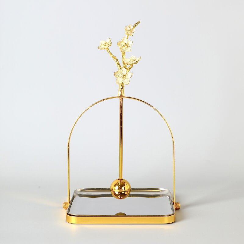 Tissue Box Holder Manufacturer - OEM/ODM Custom Golden Plum Blossom Metal Holder