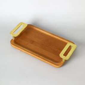 Wooden Serving Tray Manufacturer - OEM/ODM Custom Eco-Friendly Square Metal Handle