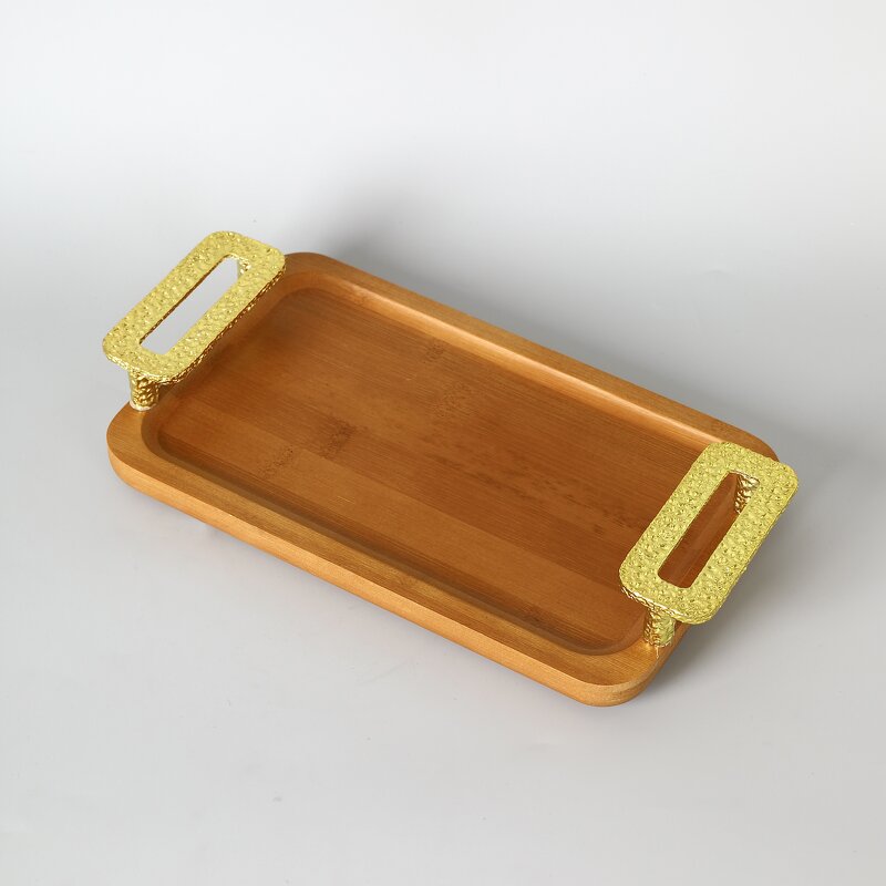 Wooden Serving Tray Manufacturer - OEM/ODM Custom Eco-Friendly Square Metal Handle