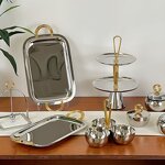 Fruit Bowl Manufacturer - OEM/ODM Custom Golden Ring Stainless Steel Bowl