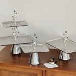 Serving Tray Manufacturer - OEM/ODM Custom Dual-Tier Hammered Stainless Tray