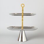 Metal Tray Manufacturer - OEM/ODM Custom Golden Bead Oval Stainless Tray