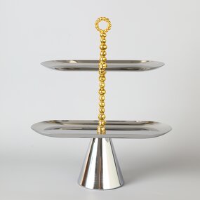 Metal Tray Manufacturer - OEM/ODM Custom Golden Bead Oval Stainless Tray