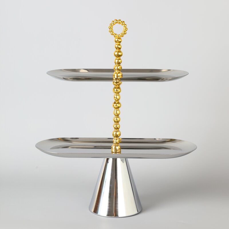 Metal Tray Manufacturer - OEM/ODM Custom Golden Bead Oval Stainless Tray