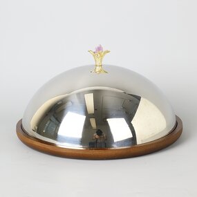 Wooden Food Tray Manufacturer - OEM/ODM Custom Silver Round Ramadan Tray