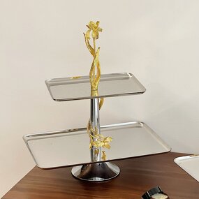 2-Tier Serving Tray Manufacturer - OEM/ODM Custom Rectangle Luxury Party Tray