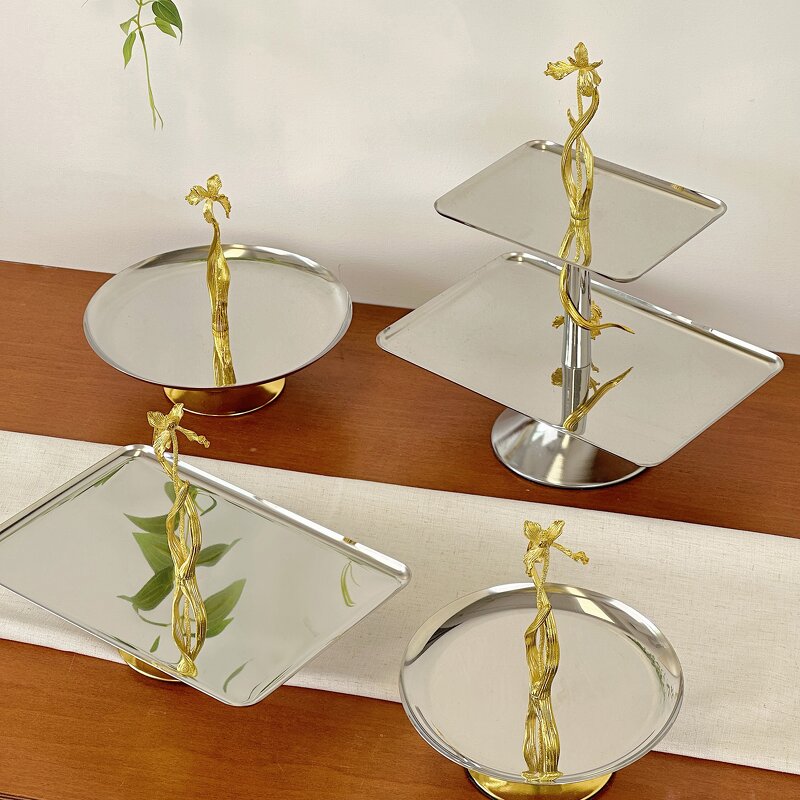 Metal Tray Set Manufacturer - OEM/ODM Custom Orchid Decoration Stainless Tray