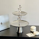 Cake Stand Manufacturer - OEM/ODM Custom Hammered Metal Two-Tier Stand