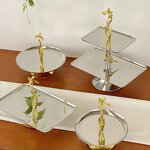 Metal Tray Set Manufacturer - OEM/ODM Custom Orchid Design Stainless Tray