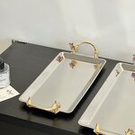 Stainless Steel Tray Manufacturer - OEM/ODM Custom Rectangle Flower Branch Handle