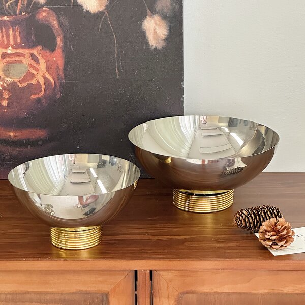Fruit Serving Bowl Manufacturer - OEM/ODM Custom Decorative Gold Metal Bowl