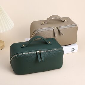 Toiletry Bag Manufacturer - OEM/ODM Custom Cowhide Leather Cosmetic Storage Bag