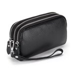 Clutch Wallet Manufacturer - OEM/ODM Custom Double Zipper Genuine Leather Purse
