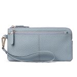 Clutch Purse Manufacturer - OEM/ODM Custom Genuine Leather Double Zipper Wristlet