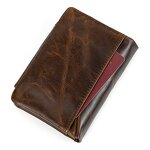 Men's Wallet Manufacturer - OEM/ODM Custom Cowhide Leather Zipper Trifold Wallet