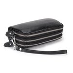 Clutch Wallet Manufacturer - OEM/ODM Custom Double Zipper Genuine Leather Purse