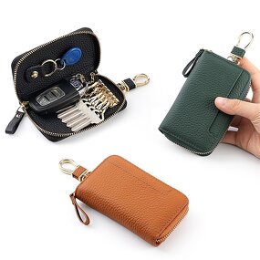 Car Key Holder Manufacturer - OEM/ODM Custom Genuine Leather Multi-Functional Keychain