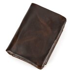 Men's Wallet Manufacturer - OEM/ODM Custom Cowhide Leather Zipper Trifold Wallet