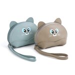 ID Card Holder Manufacturer - OEM/ODM Custom Cute Cat Cowhide Leather Purse