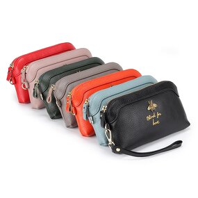 Phone Wallet Manufacturer - OEM/ODM Custom Cowhide Leather Long Zipper Wallet