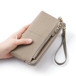 Clutch Purse Manufacturer - OEM/ODM Custom Genuine Leather Double Zipper Wristlet