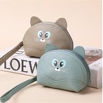 ID Card Holder Manufacturer - OEM/ODM Custom Cute Cat Cowhide Leather Purse