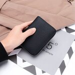 Card Wallet Manufacturer - OEM/ODM Custom Litchi Pattern Double Zip Wallet