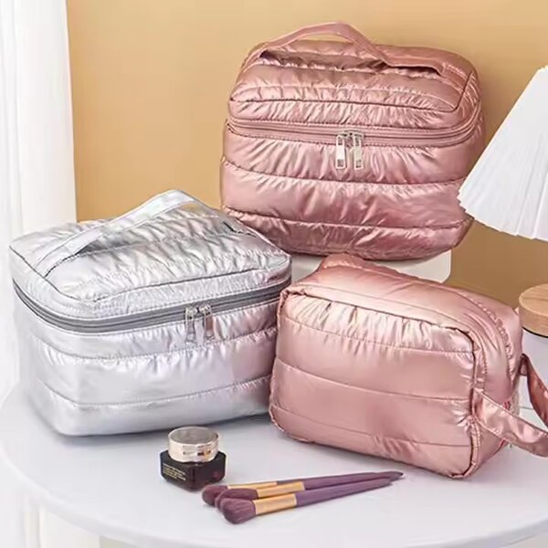 Cosmetic Bag Manufacturer - OEM/ODM Custom Waterproof Quilted Puffy Makeup Bag