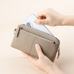 Long Wallet Manufacturer - OEM/ODM Custom Cowhide Leather Wrist Strap Purse