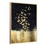 Art Mural Manufacturer - OEM/ODM Custom Golden Butterfly Crystal Porcelain Art