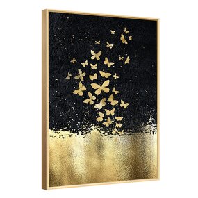 Art Mural Manufacturer - OEM/ODM Custom Golden Butterfly Crystal Porcelain Art