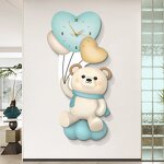 Wall Clock Manufacturer - OEM/ODM Custom Bear with Ballon Porcelain Wall Clock