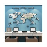 Wall Sticker Manufacturer - OEM/ODM Custom Golden Mirror Acrylic World Map