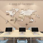 Wall Sticker Manufacturer - OEM/ODM Custom Golden Mirror Acrylic World Map