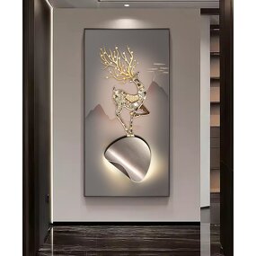 Wall Hanging Painting Manufacturer - OEM/ODM Modern Luxury Deer Entrance Painting