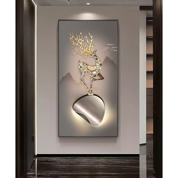 Wall Hanging Painting Manufacturer - OEM/ODM Modern Luxury Deer Entrance Painting
