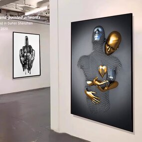 Metal Sculpture Painting Manufacturer - OEM/ODM Custom Love Abstract Statue Poster