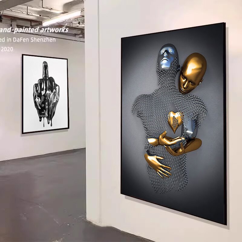 Metal Sculpture Painting Manufacturer - OEM/ODM Custom Love Abstract Statue Poster