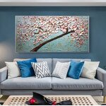 Oil Painting Manufacturer - OEM/ODM Custom Vitality Tree White Flower Painting