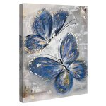 Oil Painting Manufacturer - OEM/ODM Custom Purple Blue Butterfly Romantic Painting